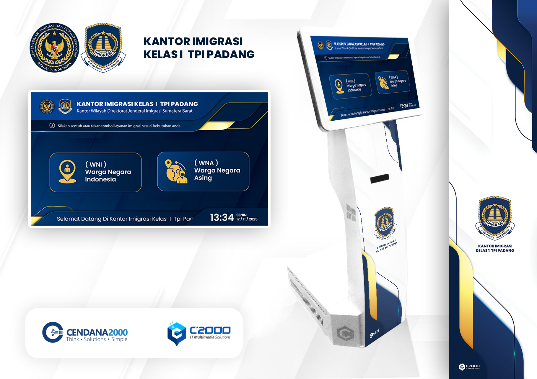 Mockup Desain KiosK Layanan Paspor Imigrasi Padang